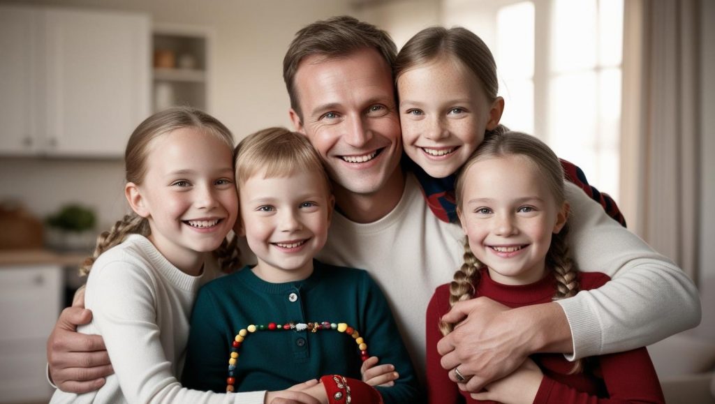 Pflegefamilie mit drei Kindern