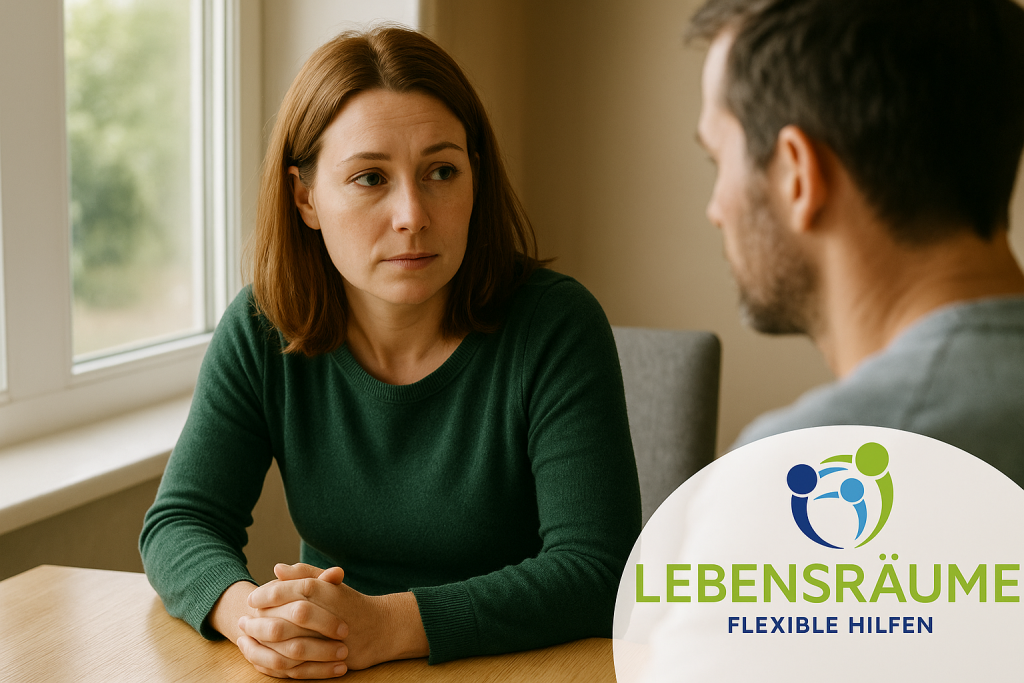 Eine leibliche Mutter blickt nachdenklich aus dem Fenster, während sie an ihr Kind in einer Pflegefamilie denkt.